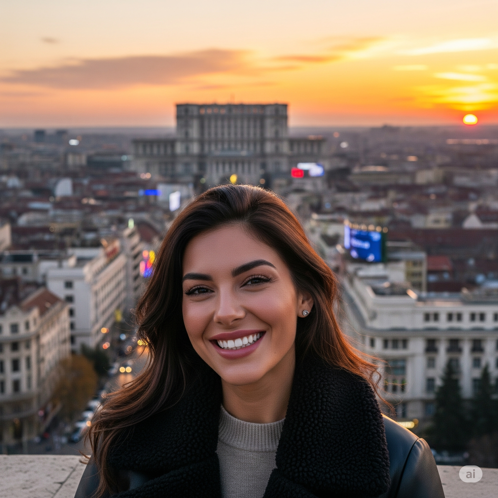 Girl representing Hollywood smile in Bucharest.