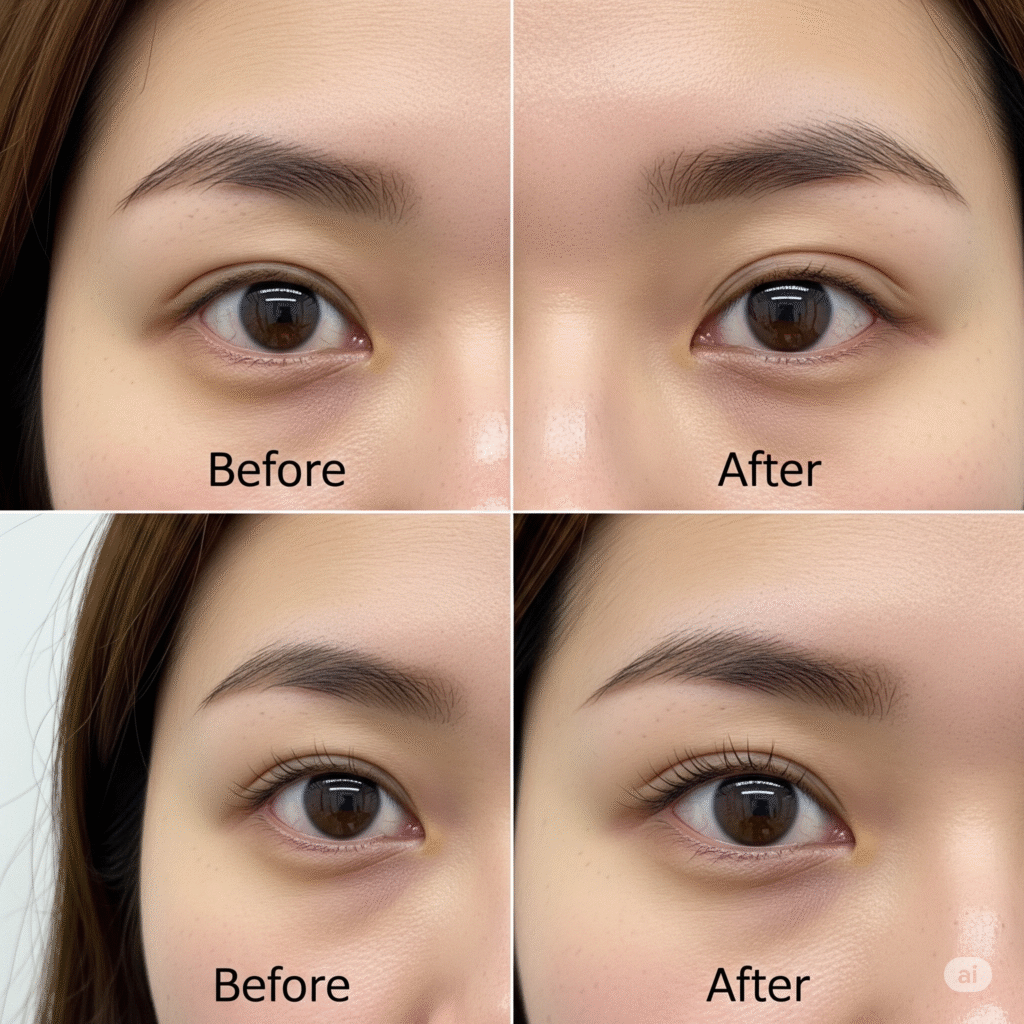 Image representing double eyelid surgery before and after