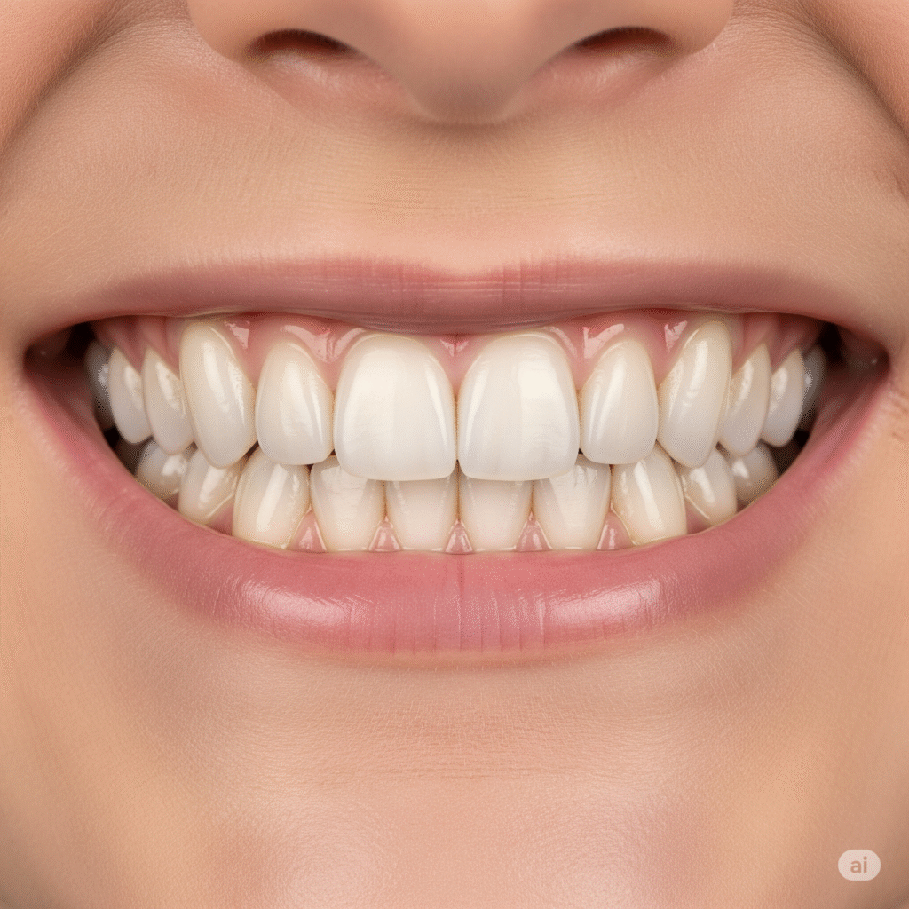 A smile representing composite veneers